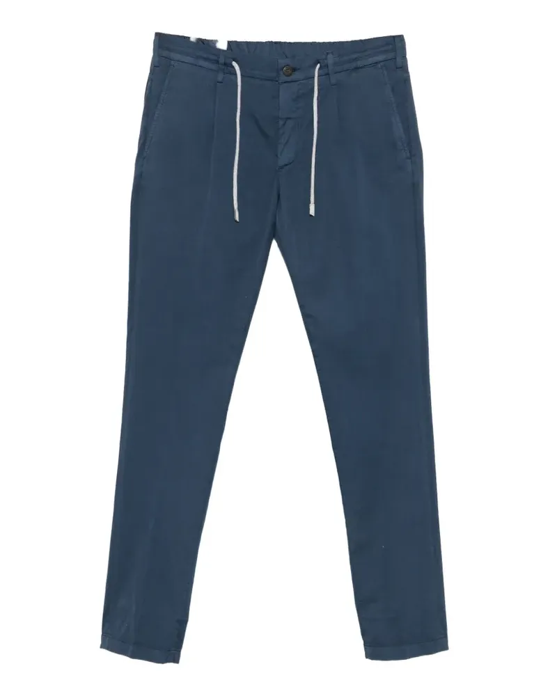 Eleventy drawstring-waist pleated trousers - Blau Blau