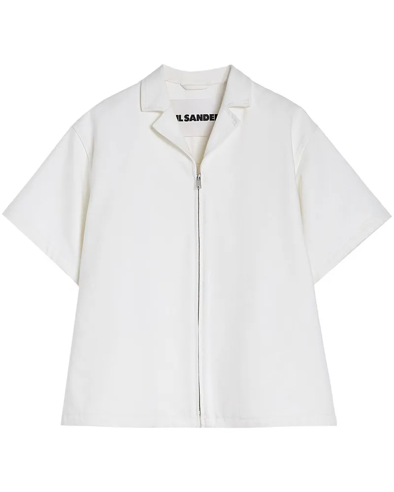 Jil Sander Hemdjacke aus Denim - Weiß Weiß