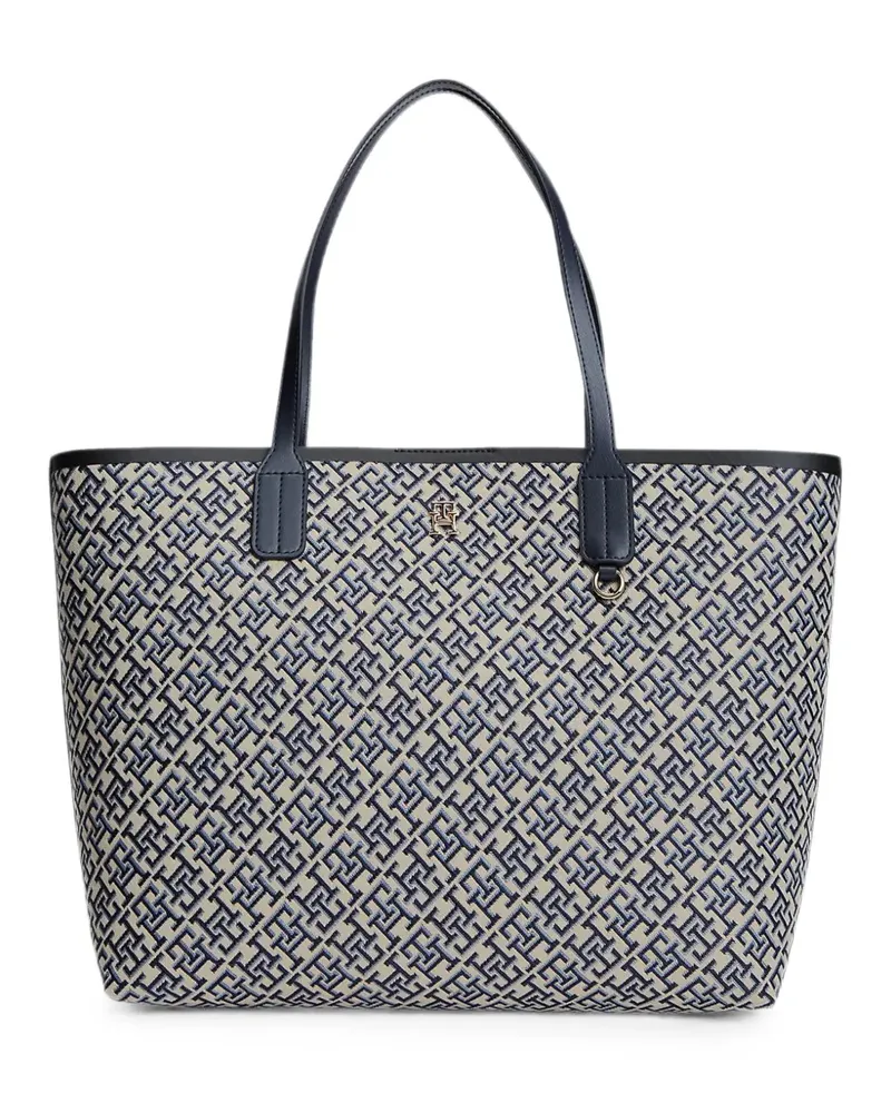 Tommy Hilfiger monogram-pattern logo-plaque tote bag - Blau Blau