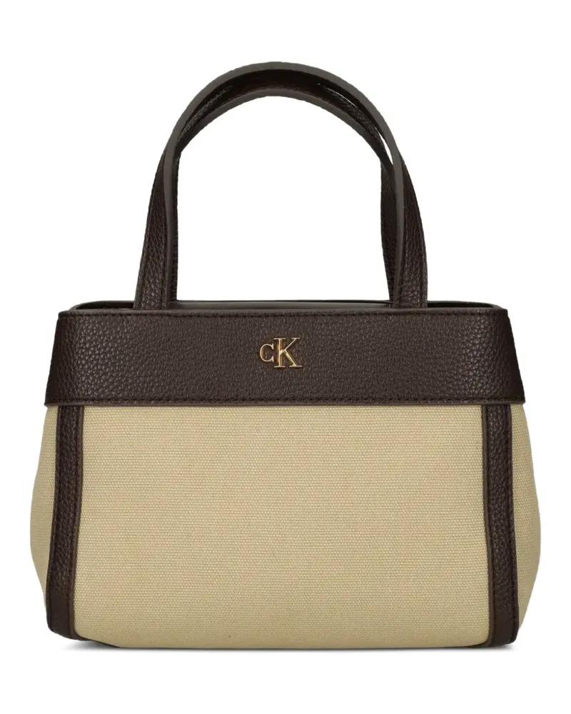 Calvin Klein logo-plaque tote bag - Nude Nude