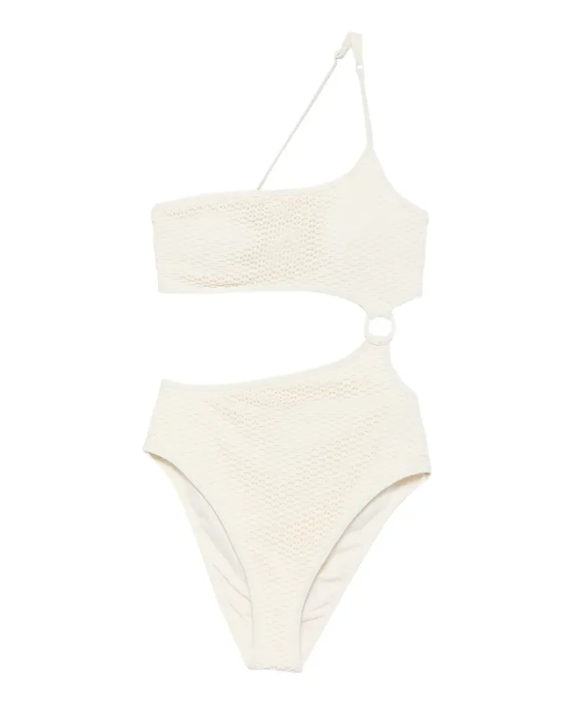 Karl Lagerfeld crochet ring-detail swimsuit - Nude Nude