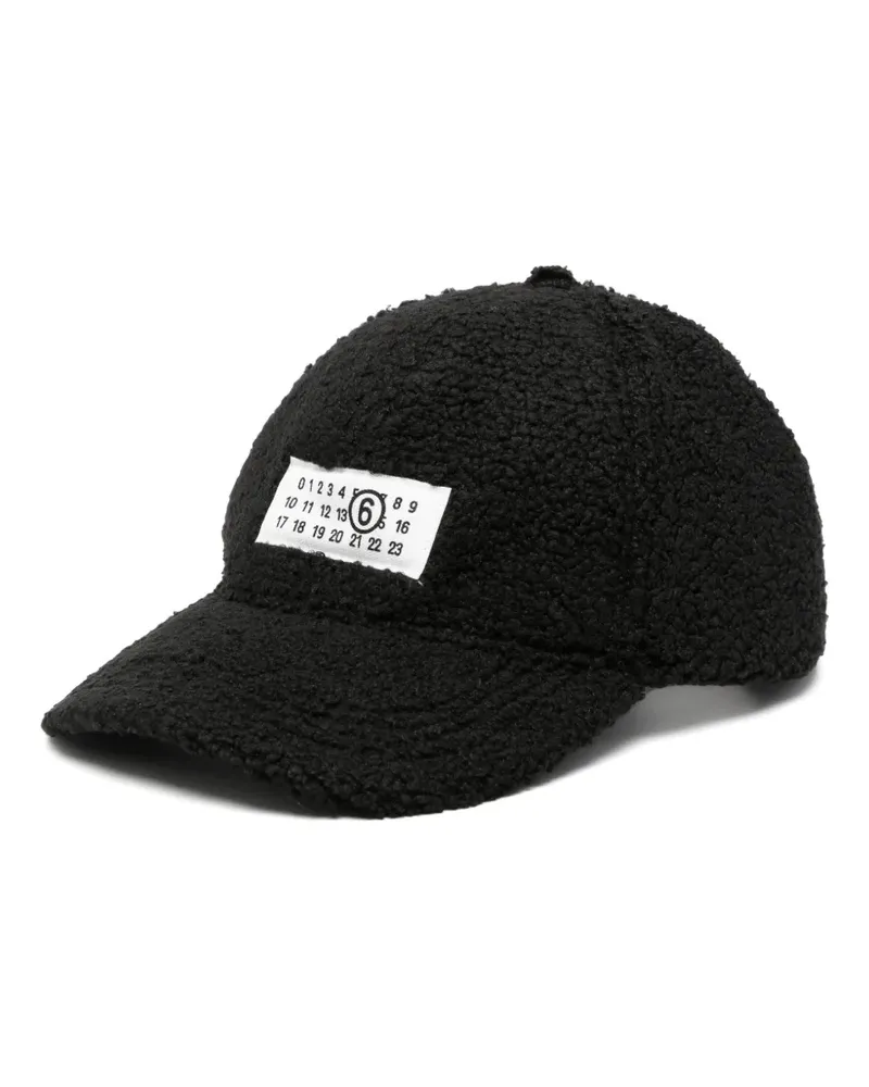 Maison Margiela logo-patch bouclé baseball cap - Schwarz Schwarz