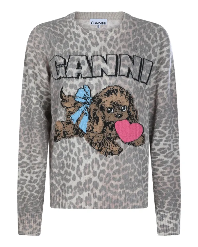 Ganni Pullover mit Leopardenmuster - Braun Braun
