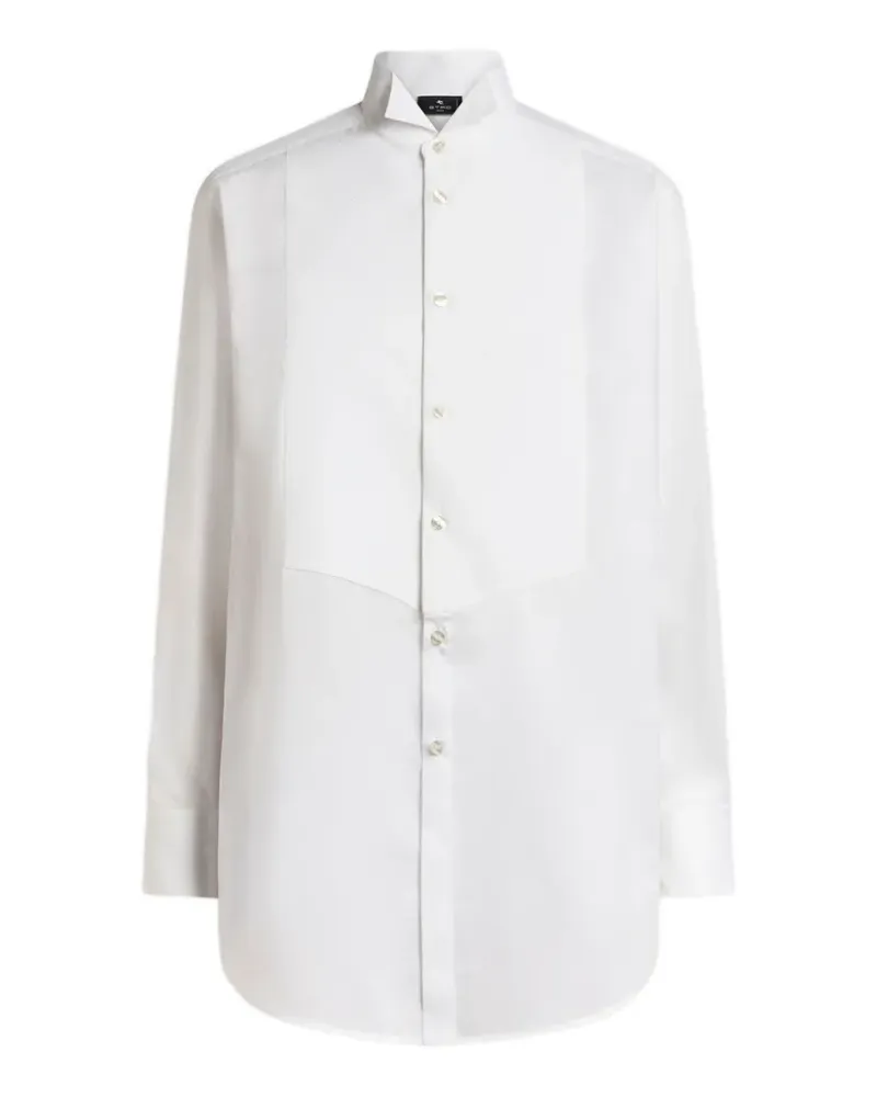 Etro Langes Voile-Hemd mit Latz - Weiß Weiß
