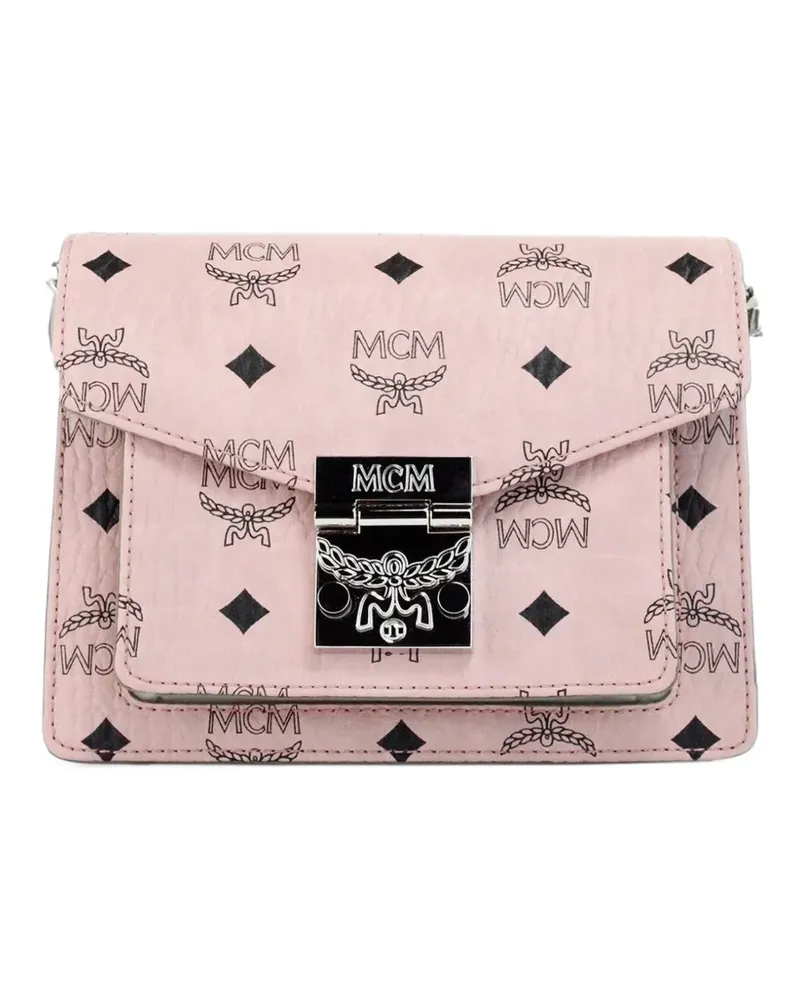 MCM Mini Patricia Umhängetasche aus Leder mit Logo-Print - Rosa Rosa