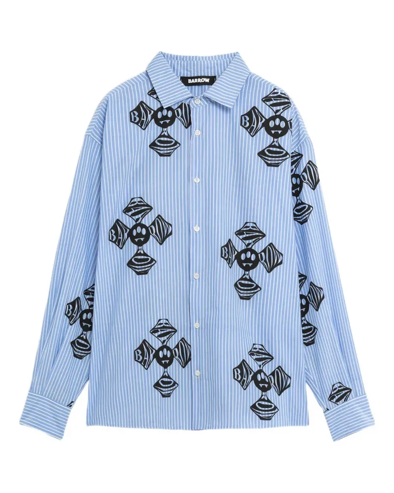 BARROW striped graphic shirt - Blau Blau