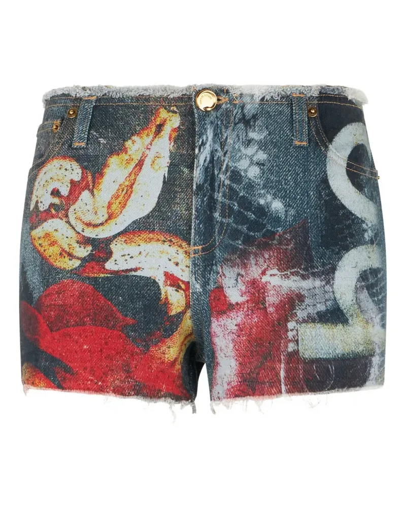 Roberto Cavalli Shorts mit abstraktem Print - Blau Blau