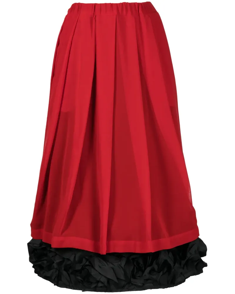 Comme des Garçons Midirock mit Rüschen - Rot Rot