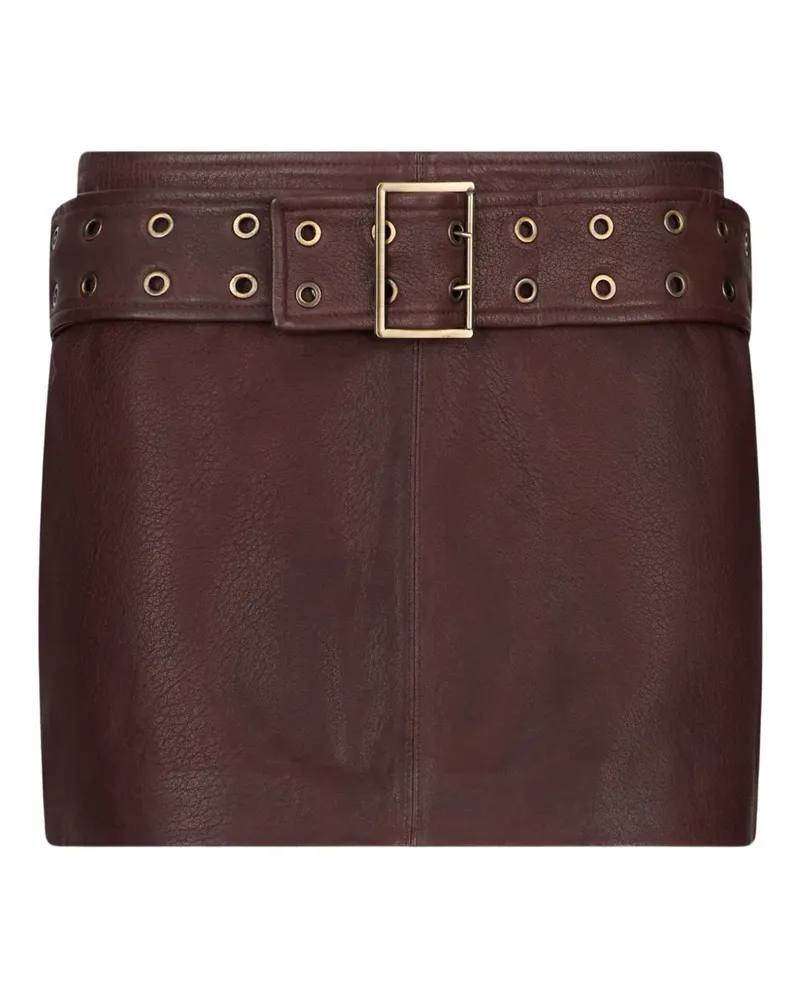 Liu Jo leather belt mini skirt - Braun Braun