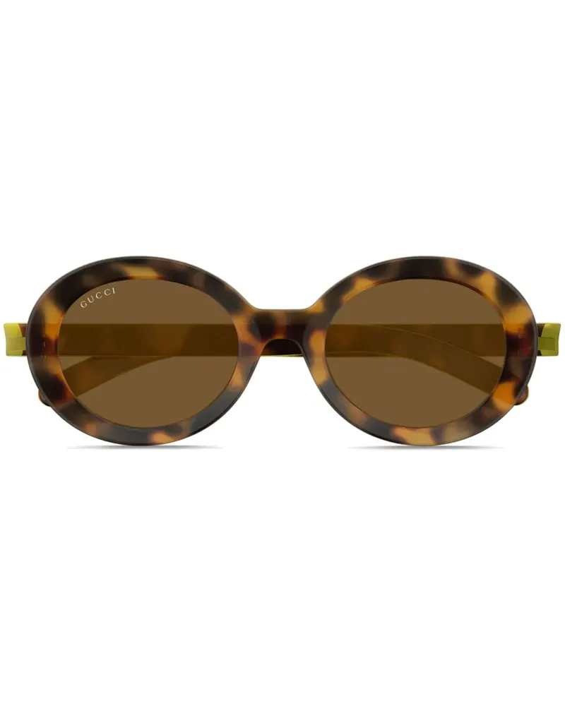 Gucci Sonnenbrille mit Logo-Print - Braun Braun