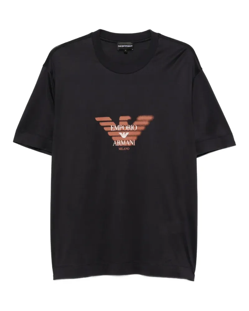 Emporio Armani Kurzärmeliges T-Shirt mit Logo-Print - Schwarz Schwarz