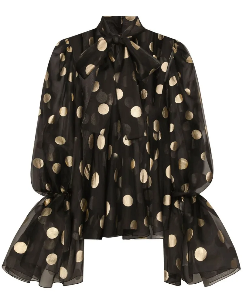Dolce & Gabbana Bluse mit gerüschten Bündchen - Schwarz Schwarz