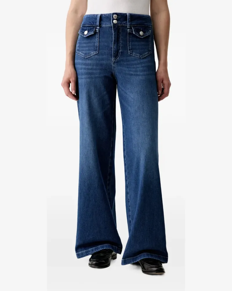 Mos Mosh MMColette Nagato Wide-Leg-Jeans mit aufgesetzter Tasche - Blau Blau