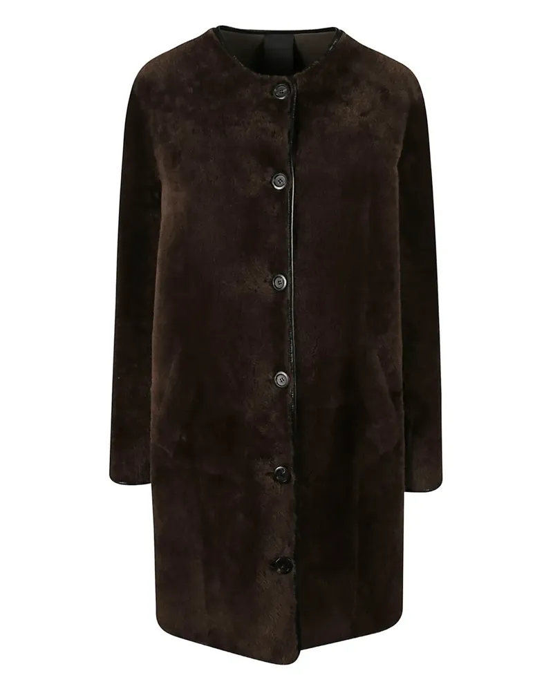 BLANCHA buttoned sheepskin coat - Braun Braun