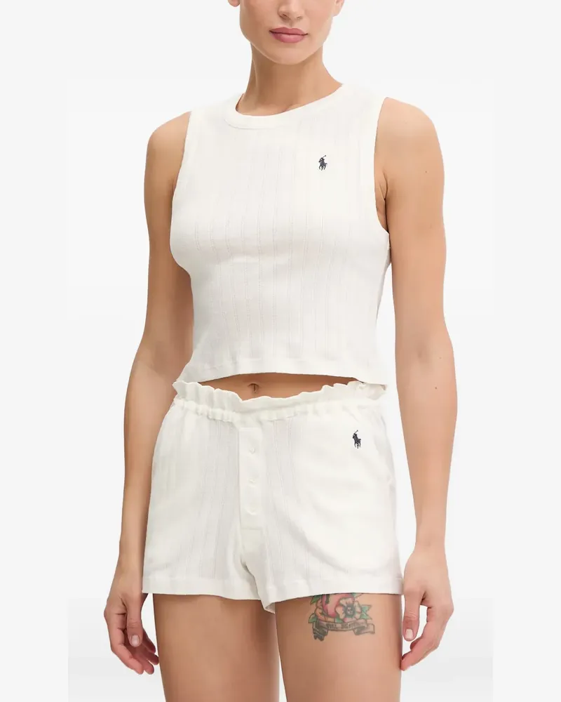 Ralph Lauren logo-embroidered pointelle pajama set - Nude Nude