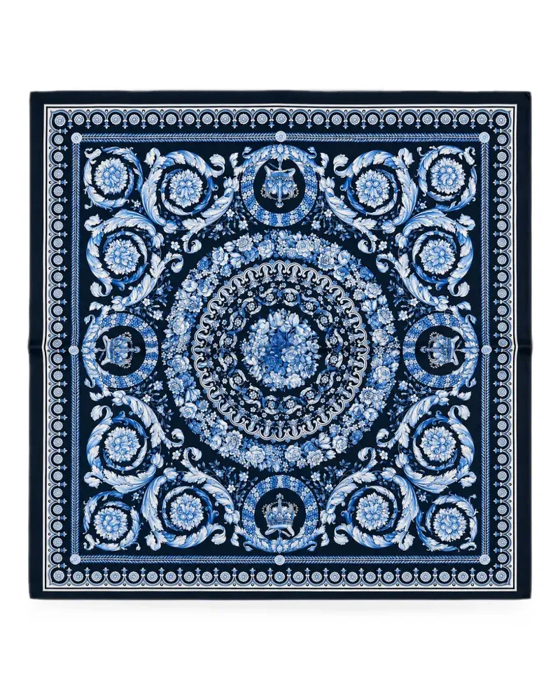 Versace Barocco-print silk scarf - Blau Blau