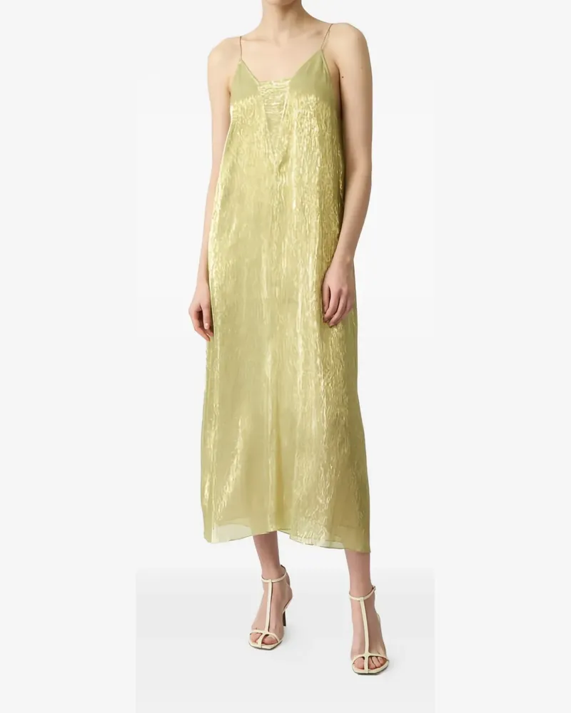 Petar Petrov Seidenkleid mit Metallic-Effekt - Gold Gold