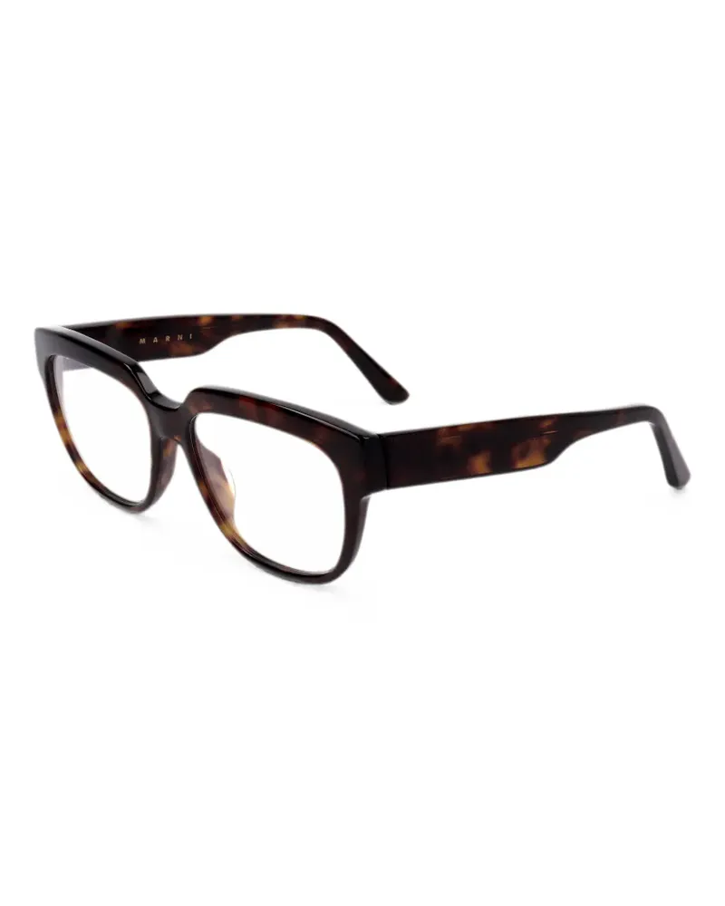 Marni tortoiseshell-effect square-frame glasses - Braun Braun