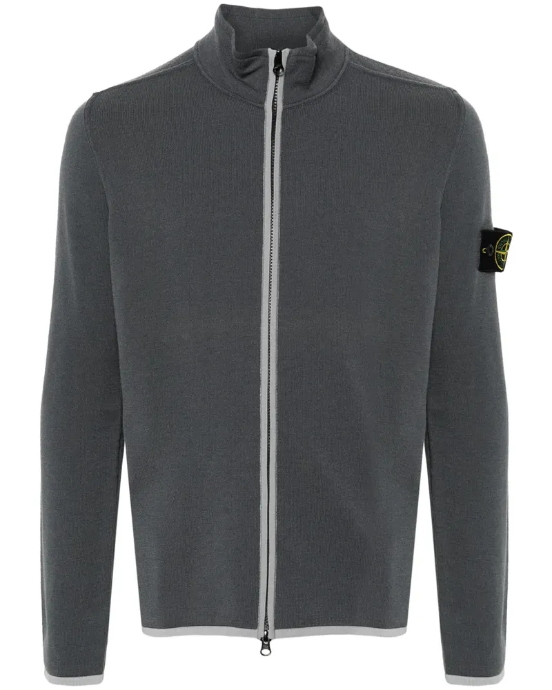 Stone Island Reißverschluss-Cardigan mit Kompass-Patch - Blau Blau