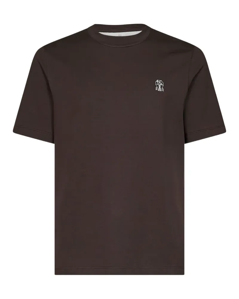 Brunello Cucinelli Solomeo crest T-shirt - Braun Braun