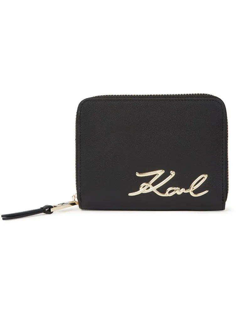 Karl Lagerfeld Signature Portemonnaie mit Reissverschluss - Schwarz Schwarz
