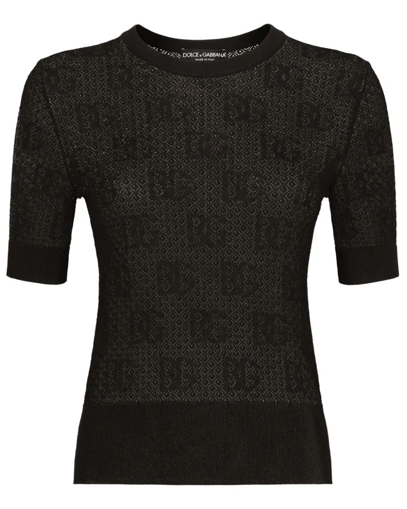 Dolce & Gabbana Jacquard-Oberteil mit Stehkragen - Schwarz Schwarz