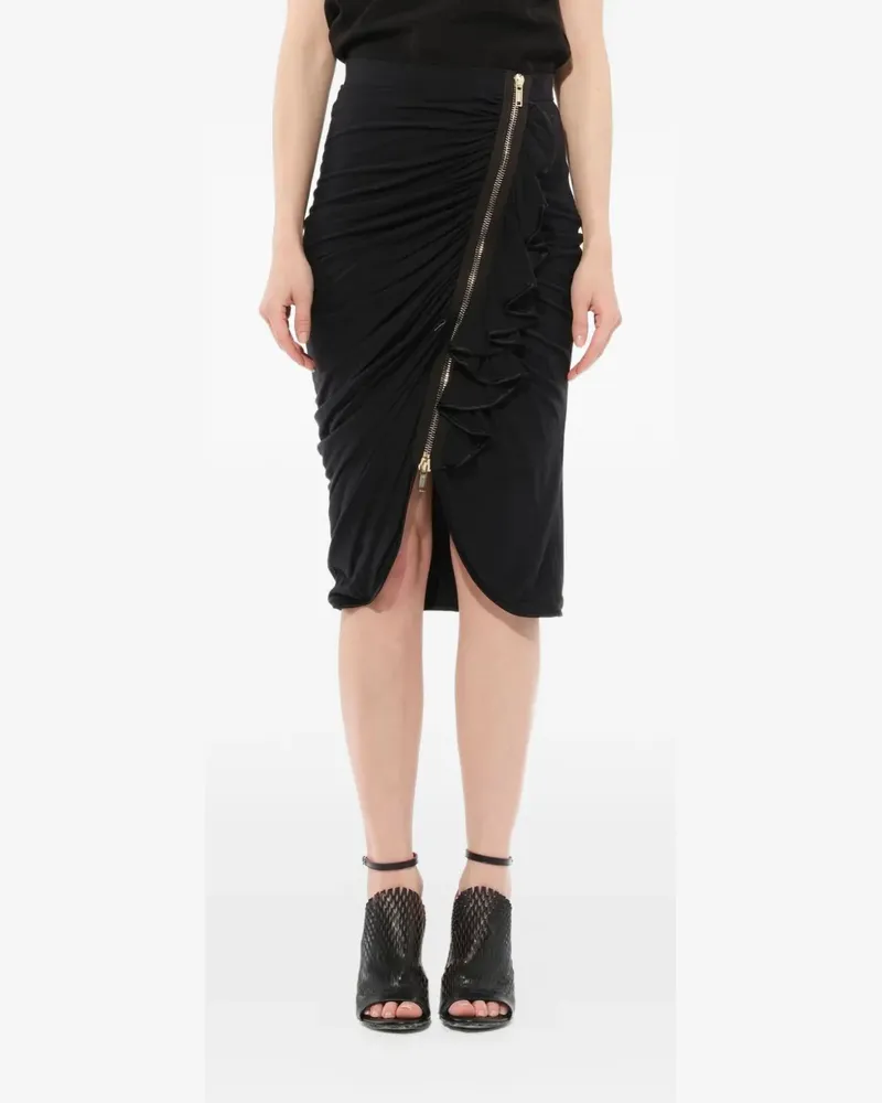 Givenchy ruffled zipped midi skirt - Schwarz Schwarz