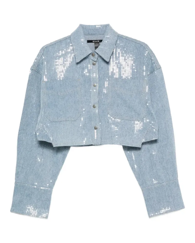 ksubi sequin-embellished cropped shirt - Blau Blau