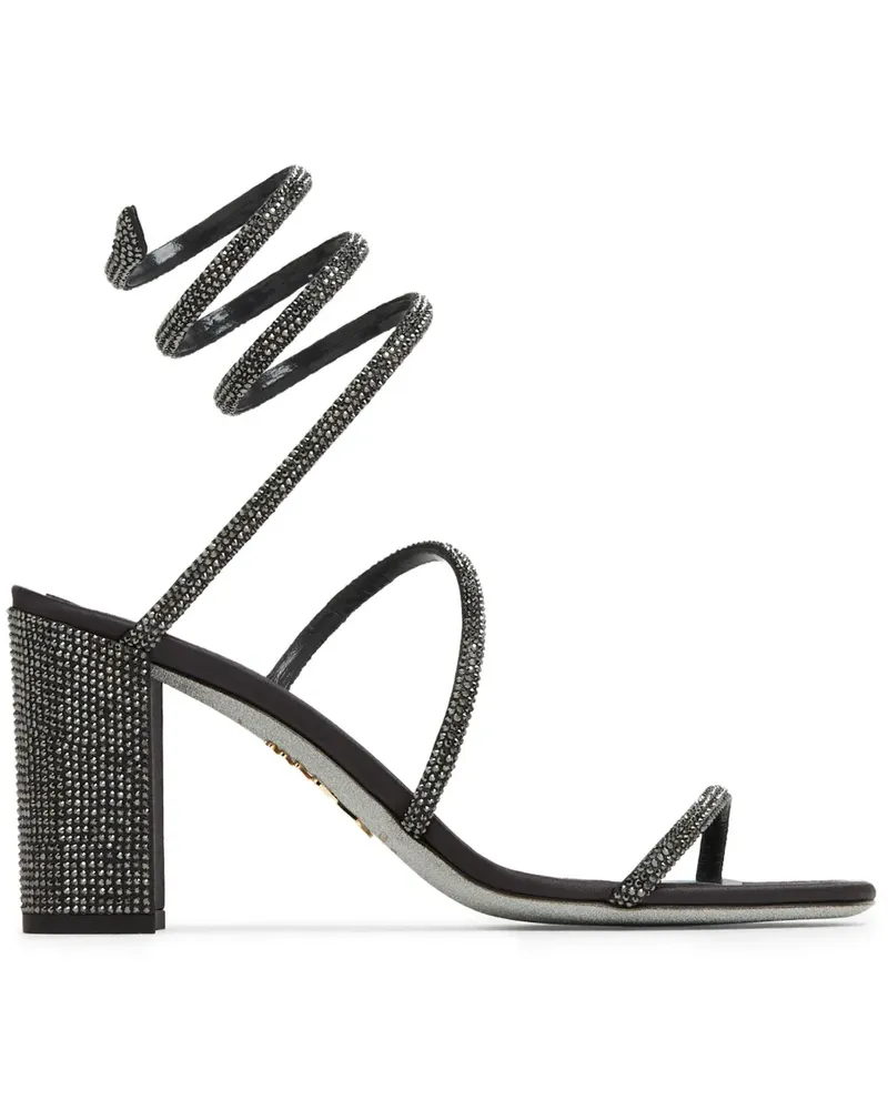 René Caovilla Cleo Sandalen 80mm - Schwarz Schwarz