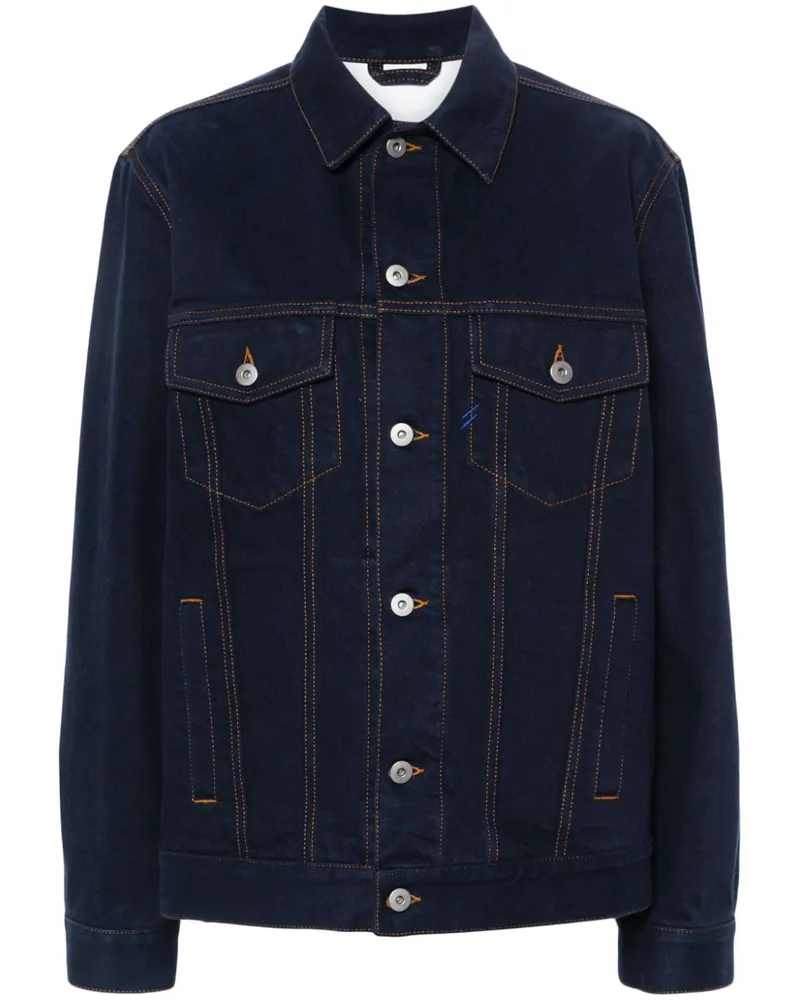 Burberry Jeansjacke mit Logo-Patch - Blau Blau