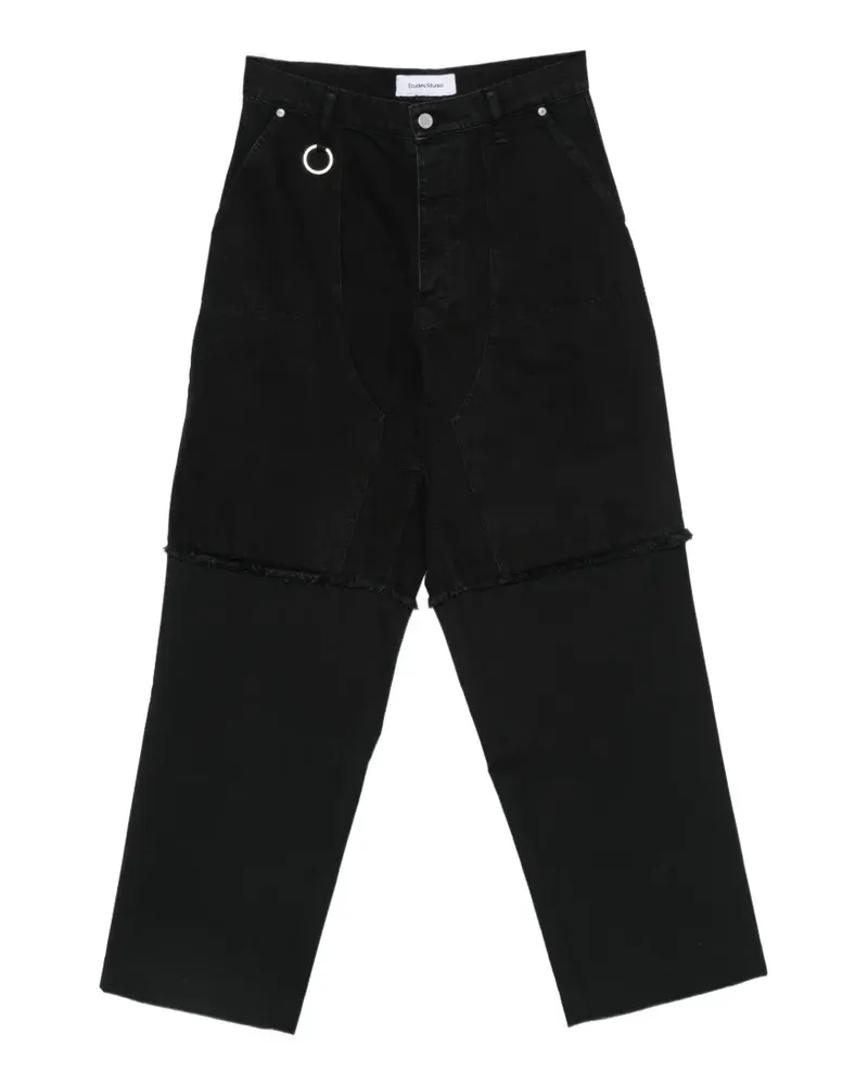 Études Studio hybrid panelled straight-leg jeans - Schwarz Schwarz