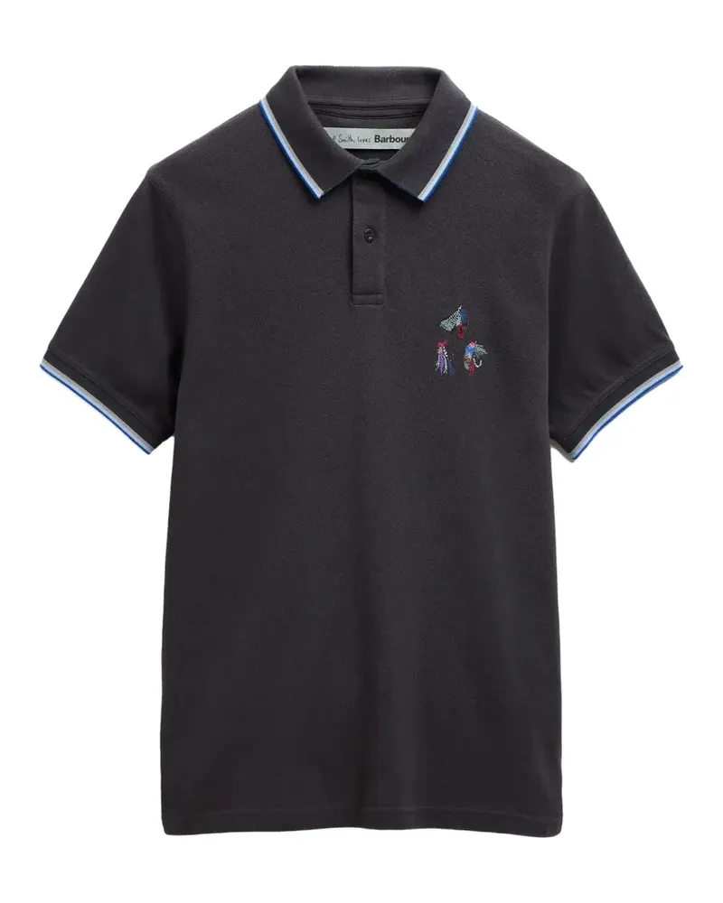 Paul Smith x Barbour embroidered trim polo shirt - Blau Blau