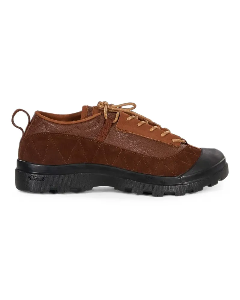 RANRA Kalt panelled leather low-top sneakers - Braun Braun