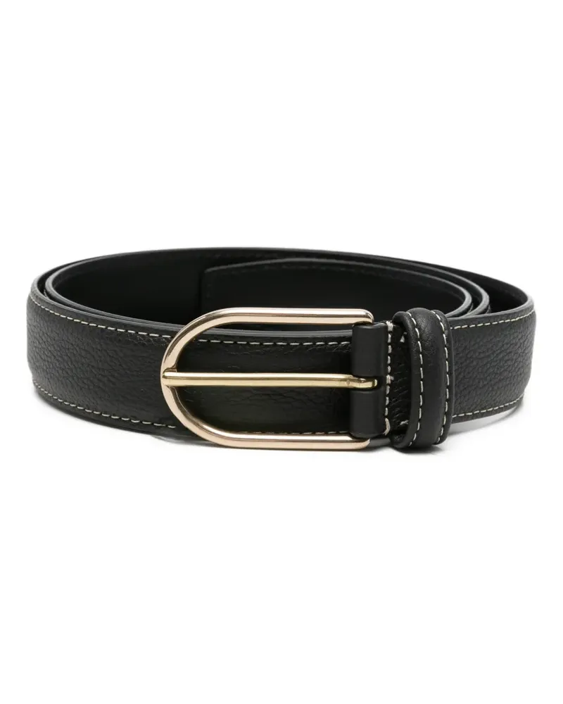 Dell'oglio grained-leather buckle belt - Schwarz Schwarz