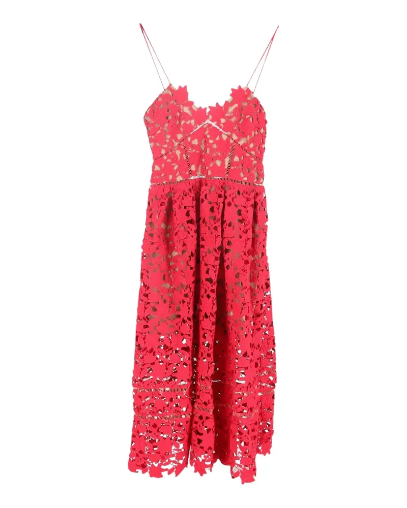 Self-Portrait Azalea lace midi dress - Rot Rot