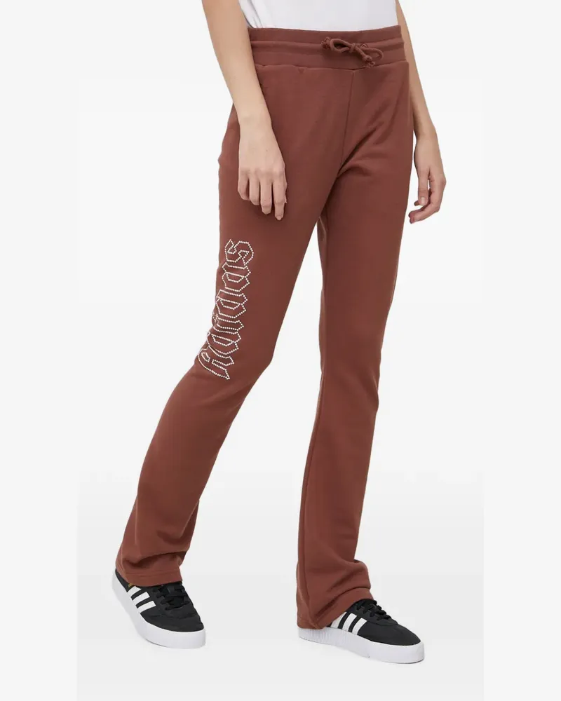 adidas rhinestone-logo track pants - Braun Braun