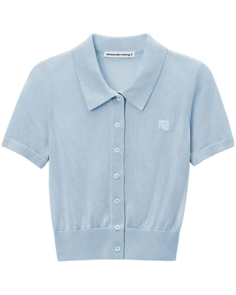 Alexander Wang Polo-Cardigan mit Logo-Stickerei - Blau Blau