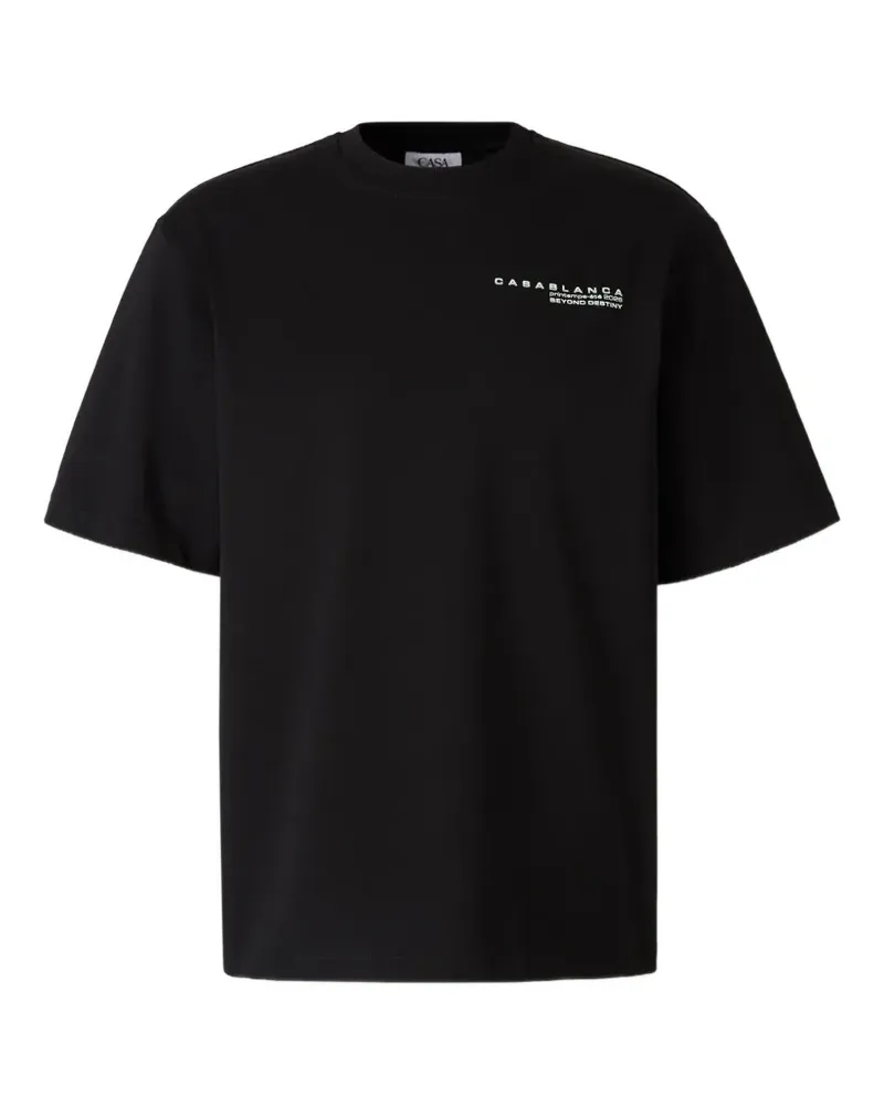Casablanca Paris floral-graphic round-neck T-shirt - Schwarz Schwarz
