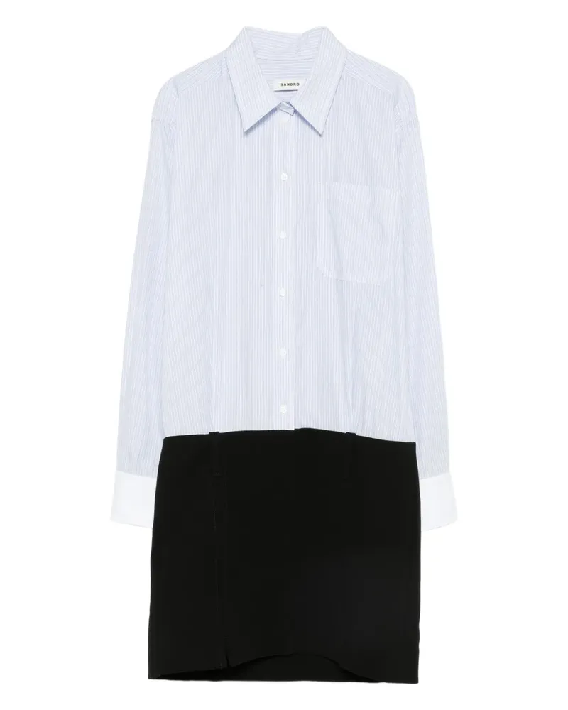 Sandro Gestreiftes Kleid - Schwarz Schwarz