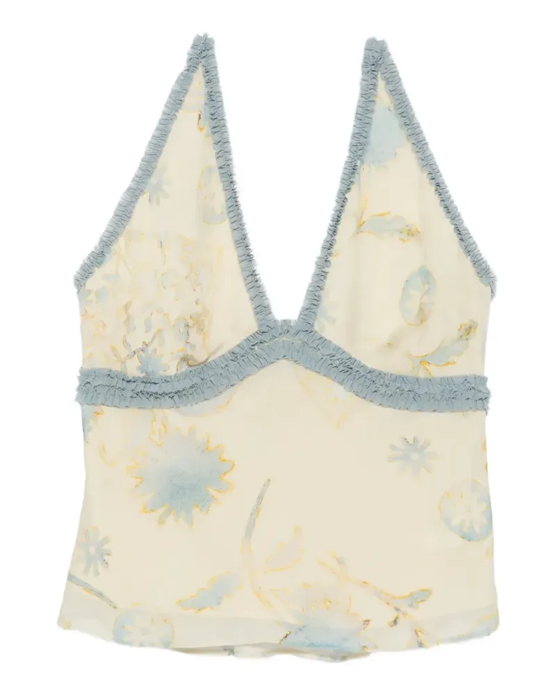 SIR Cecile floral-print halterneck top - Gelb Gelb