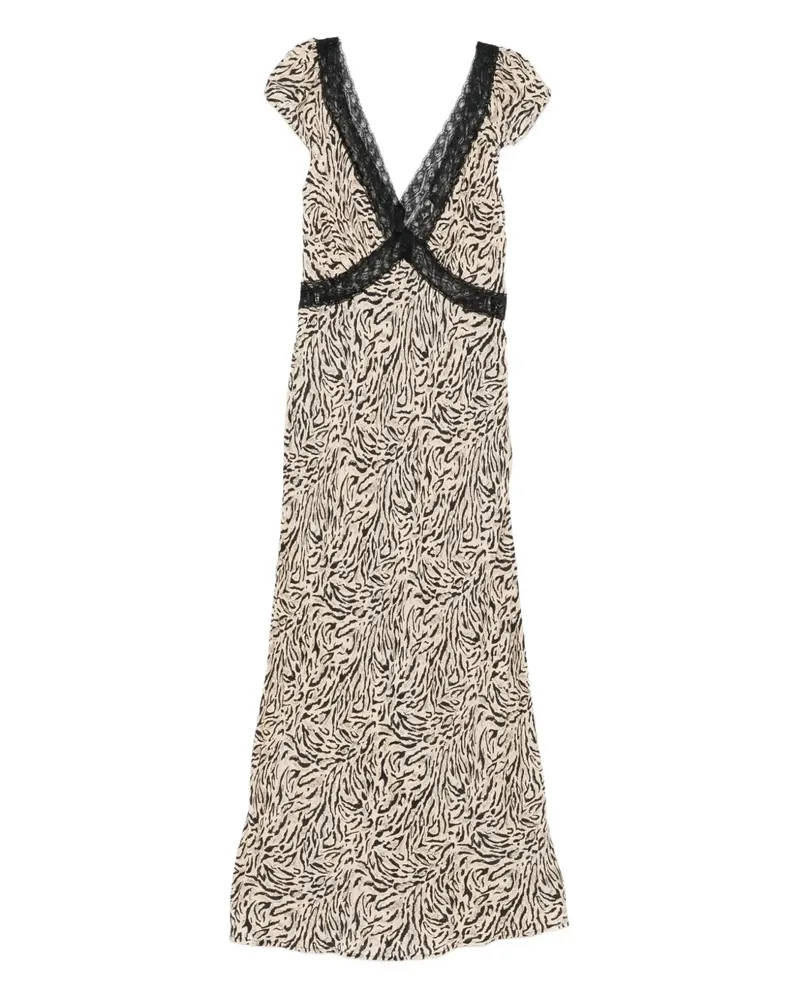 RIXO Iggy Kleid mit Spitzenbesatz - Nude Nude