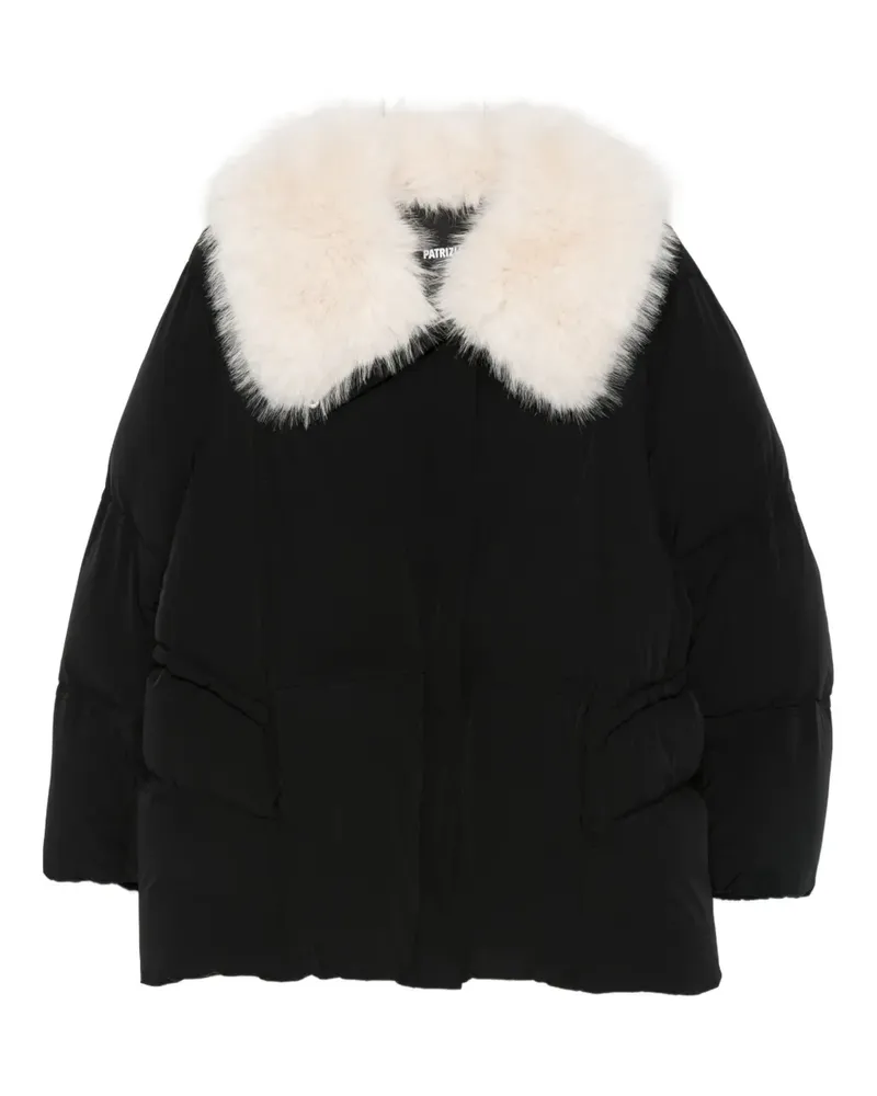 Patrizia Pepe Jacke mit Faux-Fur-Kragen - Schwarz Schwarz