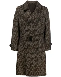 Fendi Trenchcoat mit FF-Jacquardmuster Braun