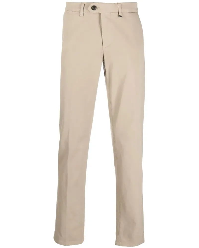 Canali Schmale Twill-Hose - Nude Nude