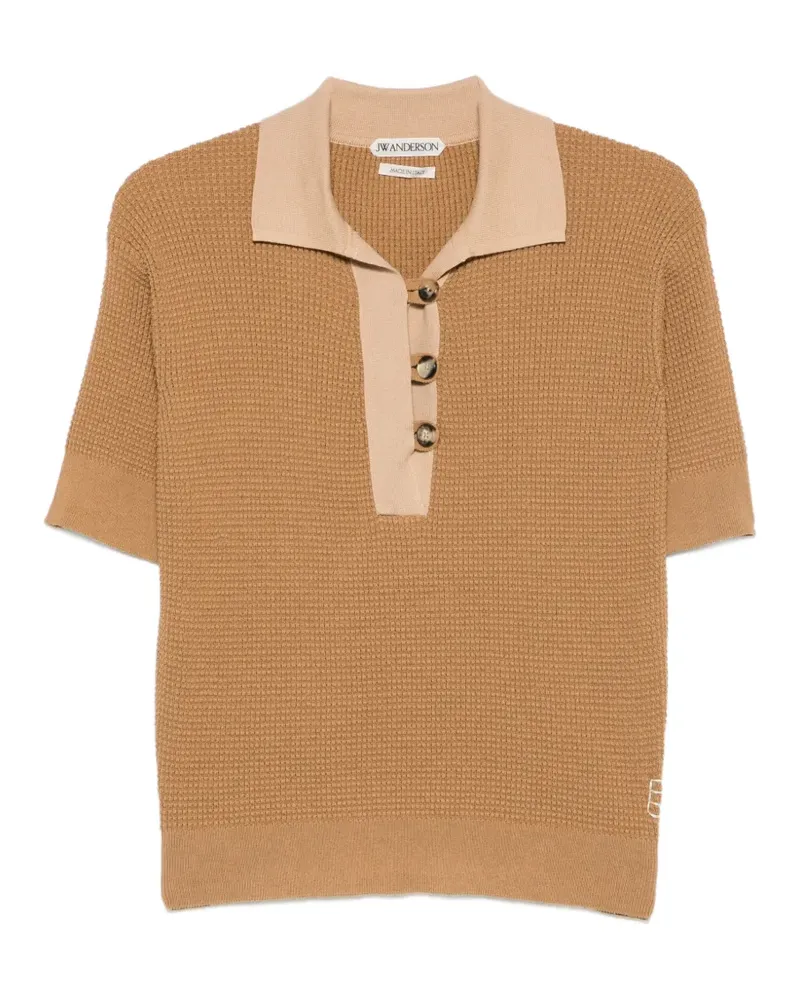 J.W.Anderson contrast-collar short-sleeve polo top - Nude Nude