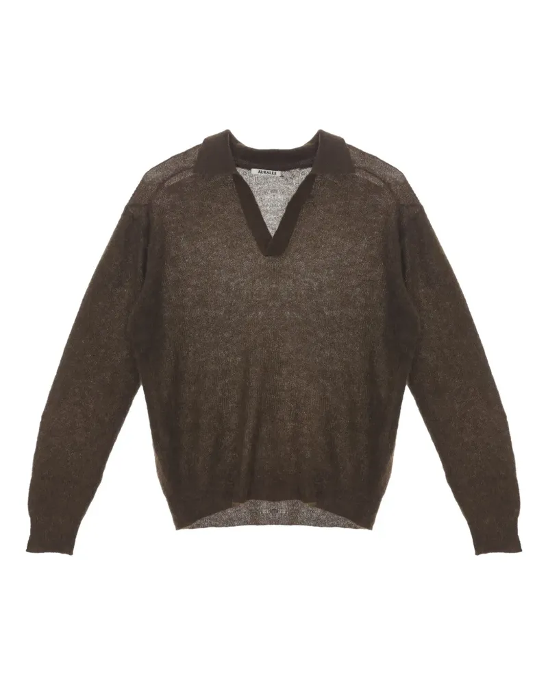 AURALEE Semi-transparenter Pullover - Braun Braun