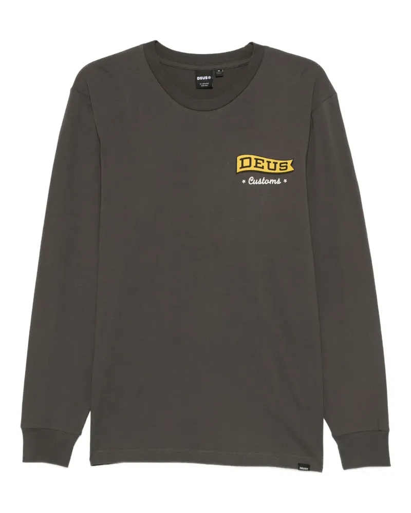 Deus Ex Machina Langarmshirt mit Logo-Print - Grau Grau