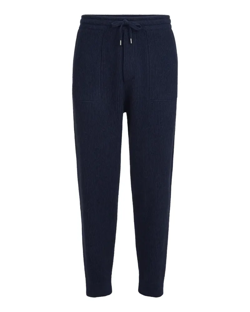 Brunello Cucinelli cashmere English rib knit joggers - Blau Blau