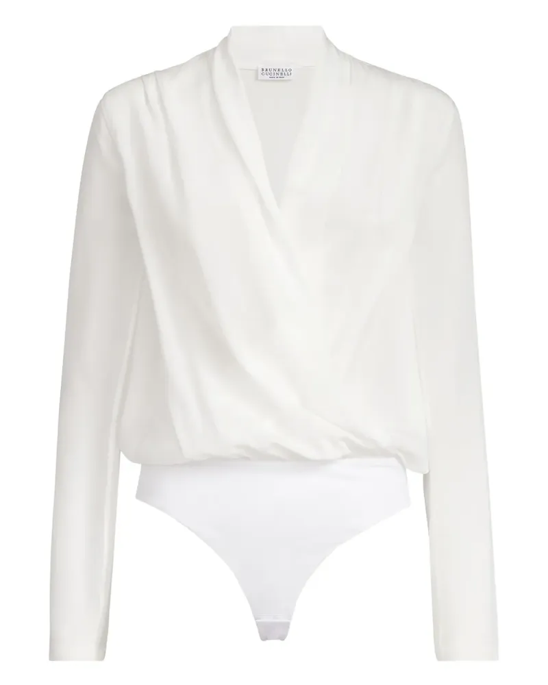 Brunello Cucinelli wrap-effect bodysuit - Nude Nude