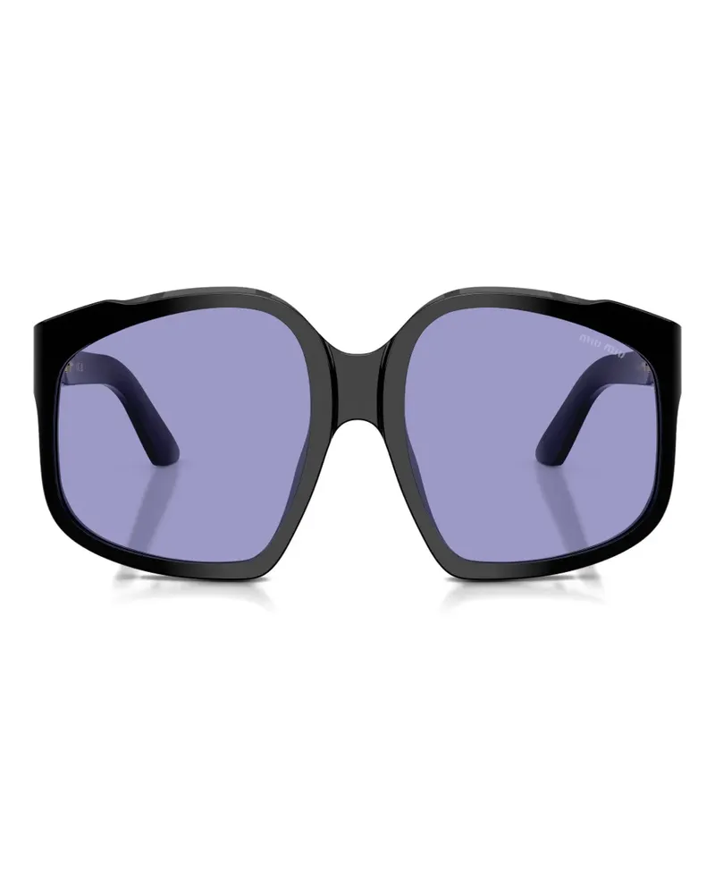 Miu Miu Sonnenbrille mit Oversized-Gestell - Schwarz Schwarz